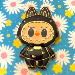 Cute Black and Gold Labubu Phone Mirror